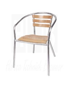Bolero aluminium/essenhout stoel