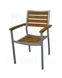 Bolero aluminium/teak stoel