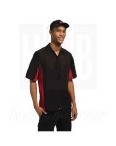 Chef Works Cool Vent contrast shirt zwart en rood