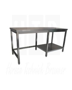 Bertrand RVS Werktafel met rechts half onderblad (L)1400 X (D)500 X (H)900mm, TTDX/1451