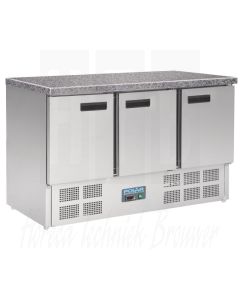 Polar gekoelde werkbank met marmeren werkblad 368ltr