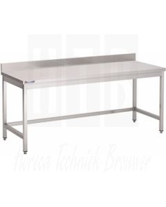 Gastro-M RVS werktafel zonder onderblad met achteropstand 200x70x85cm, GN121