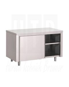 Gastro-M RVS werktafel met schuifdeuren 140x70x85cm GN151