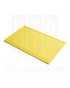 Gastro-M GN1/2 HDPE snijplank met sapgeul geel